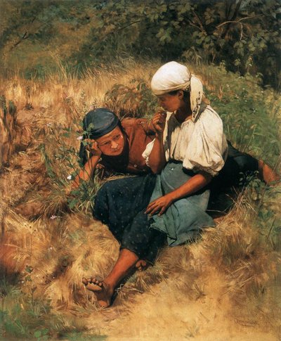 En el campo iluminado por el sol de Gyula Agghazy